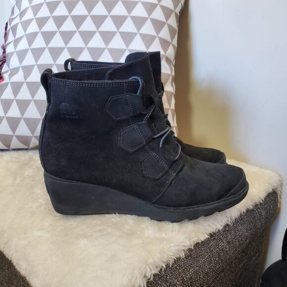 Sorel Toronto Genuine Leather Suede Wedge Lace Up Booties 8 - Picture 2 of 7